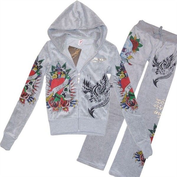 ED Hardy Sweat Suits True Heart Platinum In White