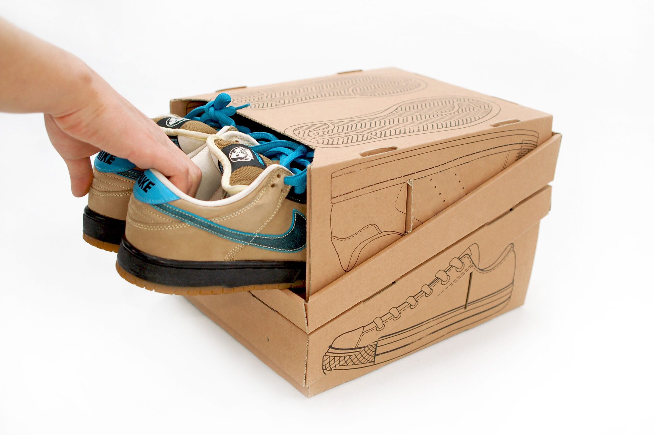 cardboard shoe boxes