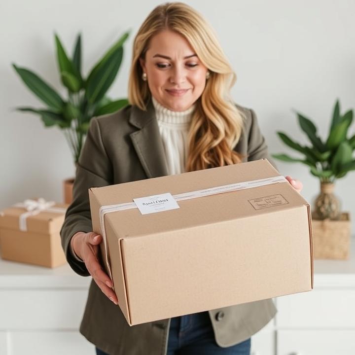 girl with packaging box