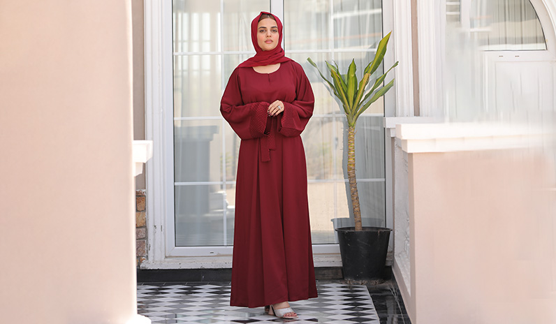 Girl is wearing abaya dress