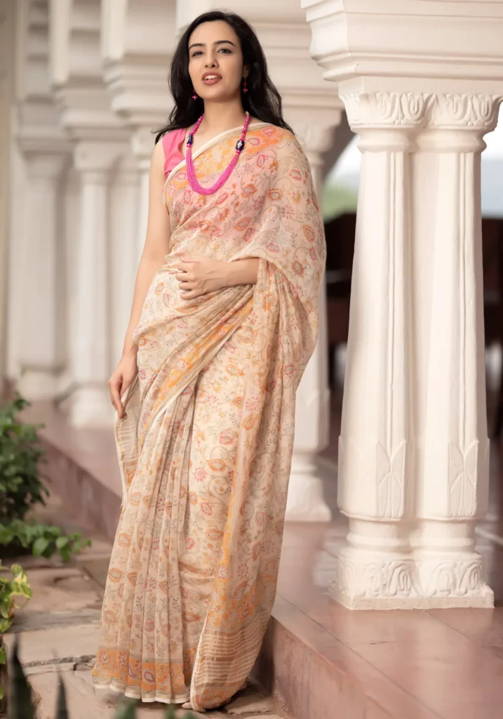Hand block printed cotton sarees for women, cotton sarees for women, block printed sarees for women