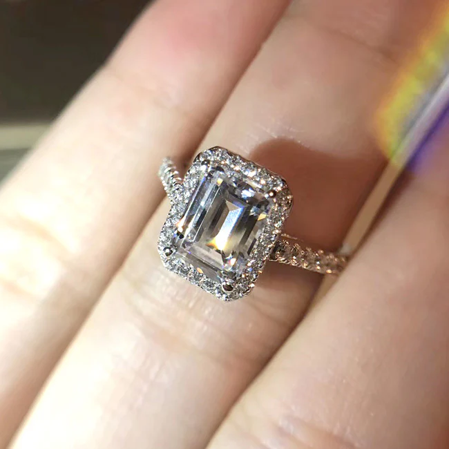 emerald cut moissanite ring